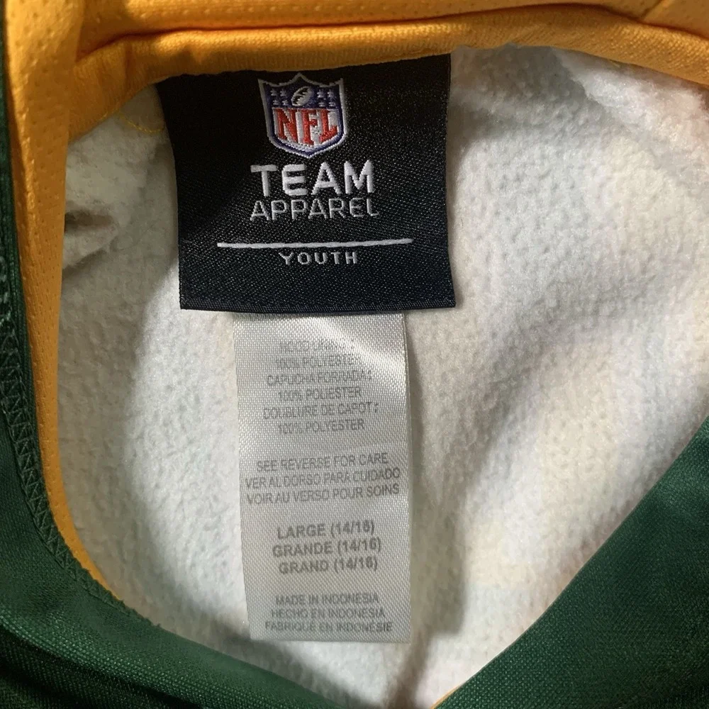 Youth Green Bay Packers Gold/Green First and Goal Pullover Hoodie Size YL